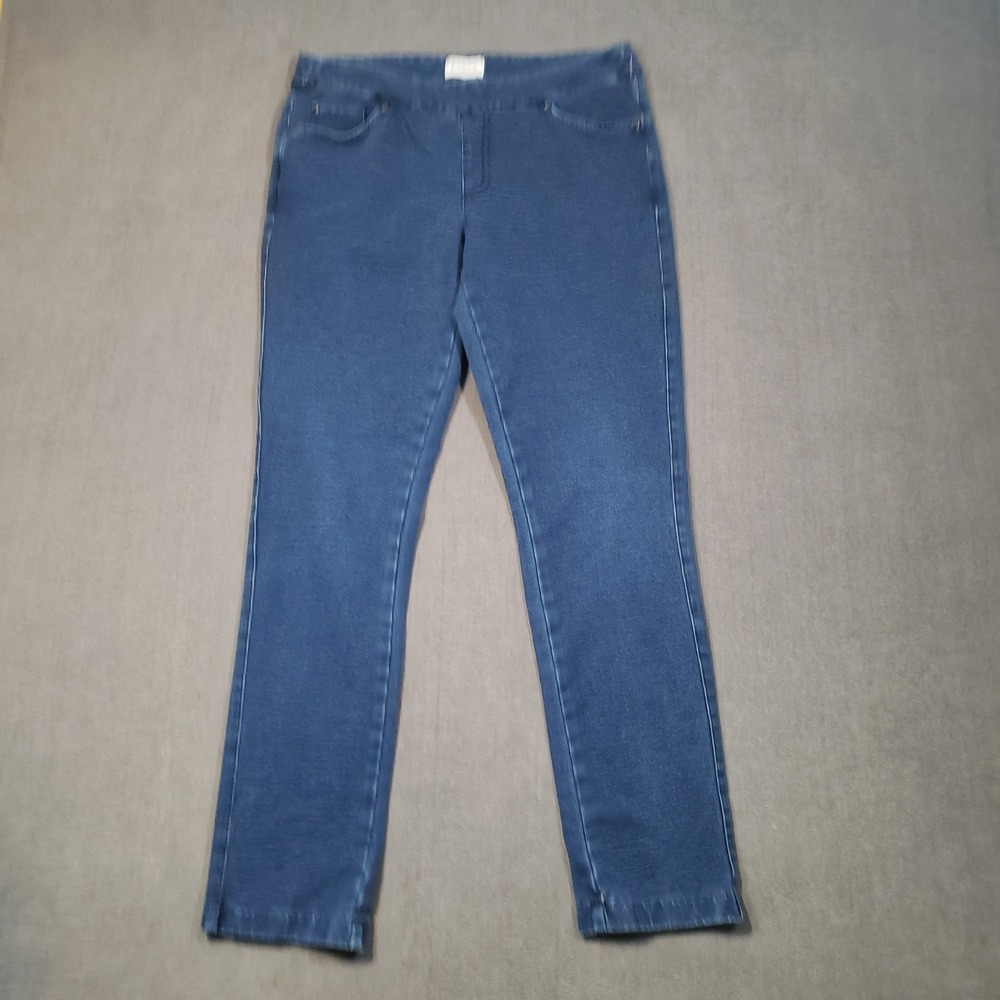 PajamaJeans Straight Leg Jeans Womens MD Blue Stretch Pull On Denim
